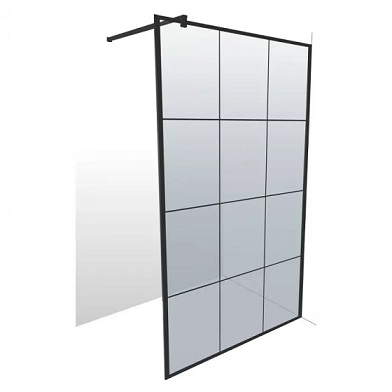 Mont Blanc black 12 panel with clear glass 120x200cm